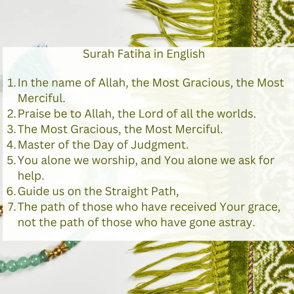 Surah Fatiha in English