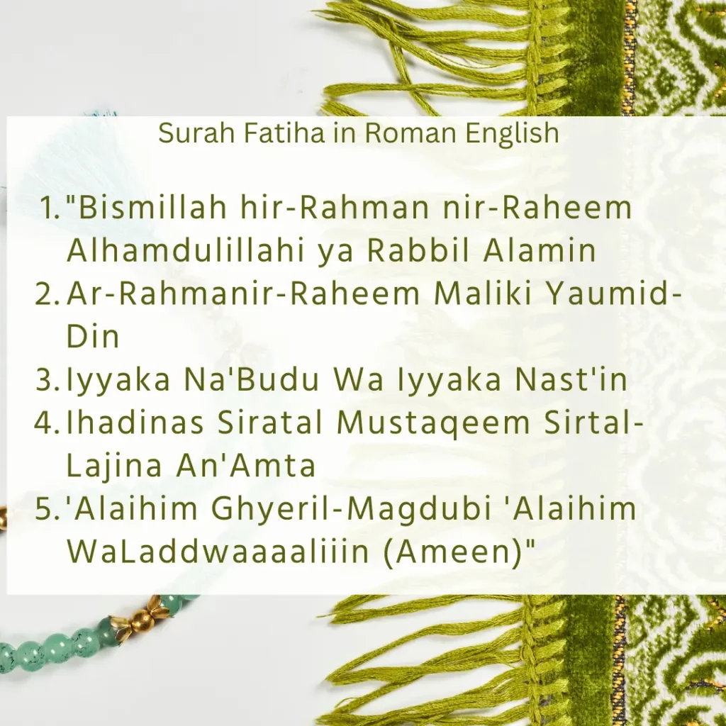 Surah Fatiha in Roman English